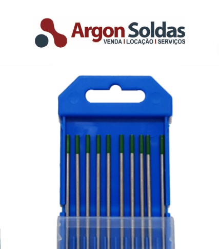 ELETRODO TUNGSTENIO PURO 4MM X 6" VERDE
