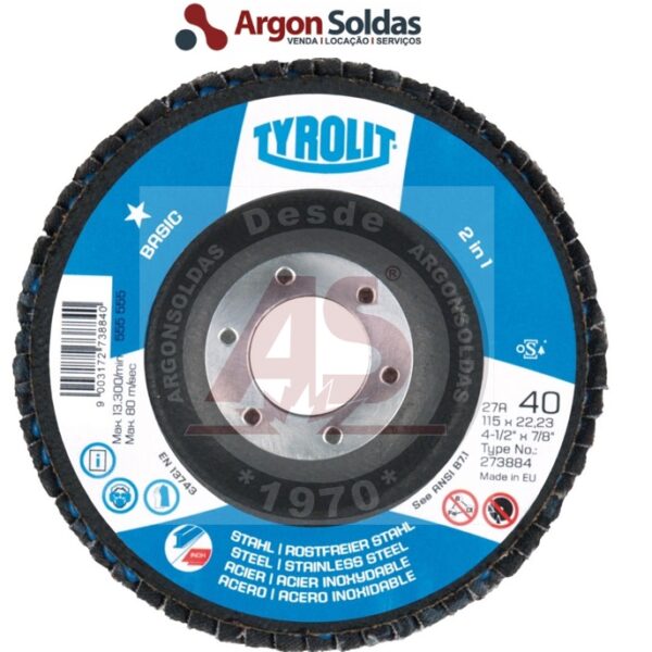 DISCO FLAP 28XLA 115X22,2 ZA40Q-B TYROLIT STANDARD