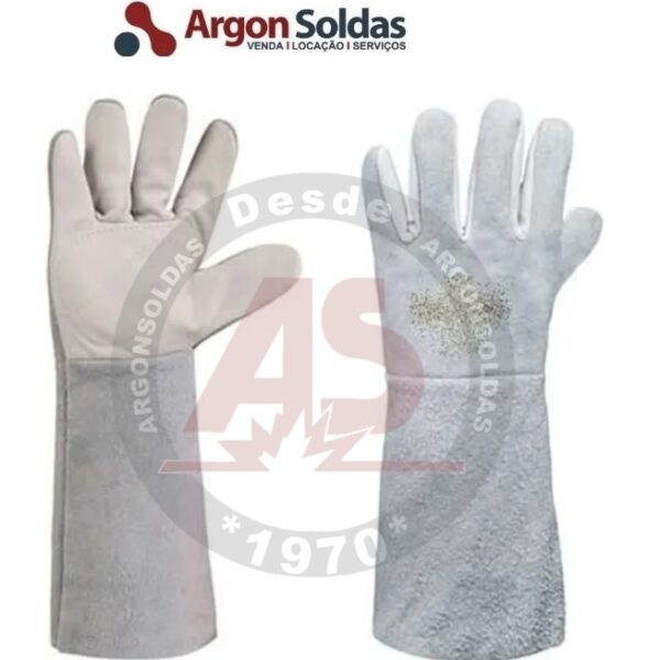 LUVA VAQUETA MISTA PALMA VAQUETA DORSO RASPA 20CM TAMANHO 10