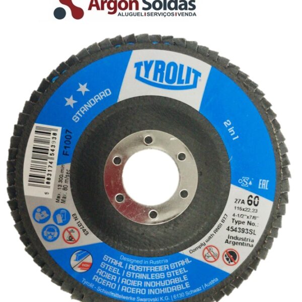 DISCO FLAP 27XLA 115X22,2 ZA60Q-B TYROLIT STANDARD