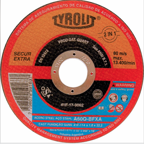 DISCO CORTE 41F 115X1,6X22,2 A46QBFXA TYROLIT SECUR EXTRA