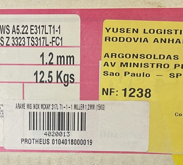 ARAME TUBULAR INOX 317LT1-1 MCKAY 1,2MM 12,5KG