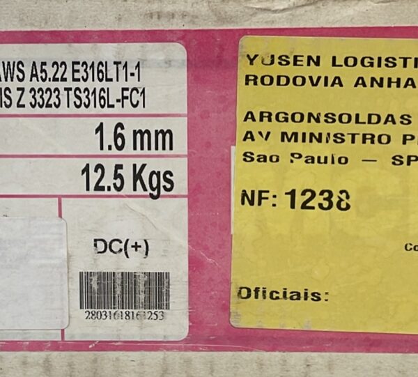 ARAME TUBULAR INOX 316LT1-1 MCKAY 1,6MM 12,5KG