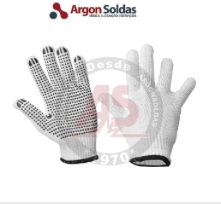 LUVA MALHA ALGODAO BRANCA PIGMENTADA TAMANHO 9