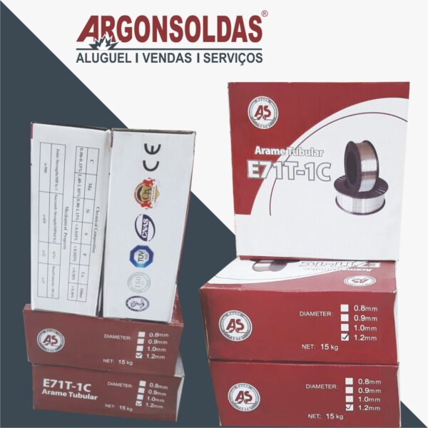 ARAME TUBULAR AWS A5.20 E71T-1C ARGONSOLDAS 1,2MM 15KG