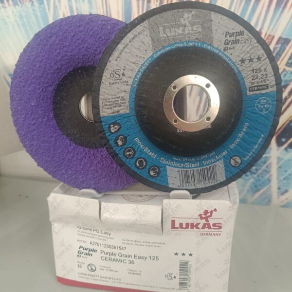 DISCO DESBASTE PG EASY PURPLE GRAIN 125 CERAMIC 36 LUKAS
