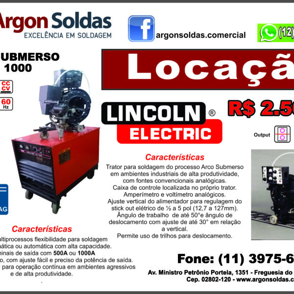 FONTE ARCO SUBMERSO LINCOLN DC 1000 220/380/440V/3